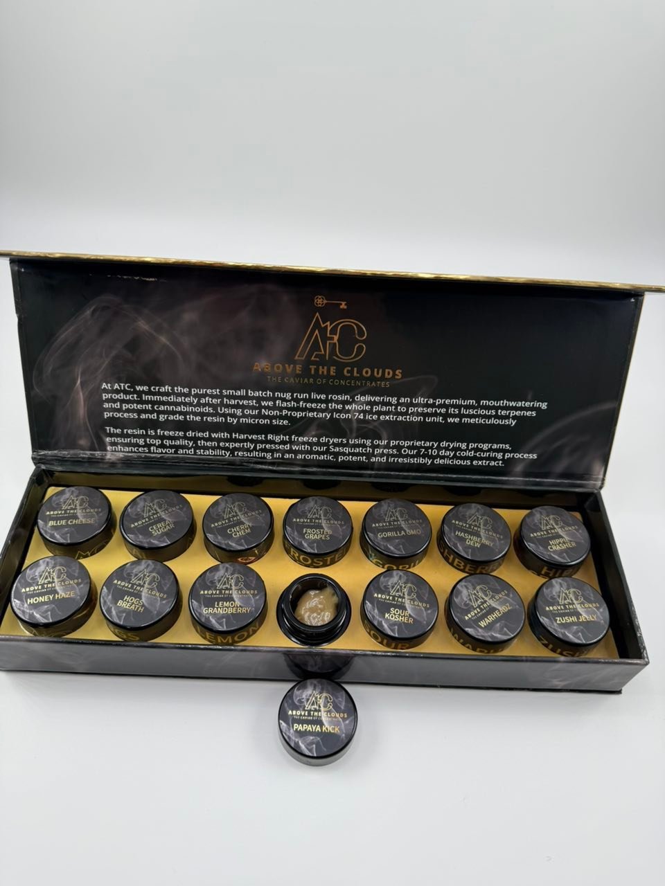 Above The Clouds Cold-Cured Live Rosin 90u–120u — 1oz — Gallery View 1 Above The Clouds Cold-Cured Live Rosin 90u–120u — 1oz — gallery view 1