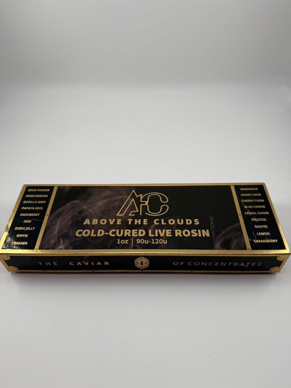 Above The Clouds Cold-Cured Live Rosin 90u–120u — 1oz — Main View Above The Clouds Cold-Cured Live Rosin 90u–120u — 1oz — main product view