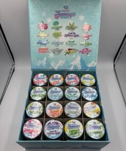 Arcadia Snowcaps Original Edition — sixteen-jar assortment open