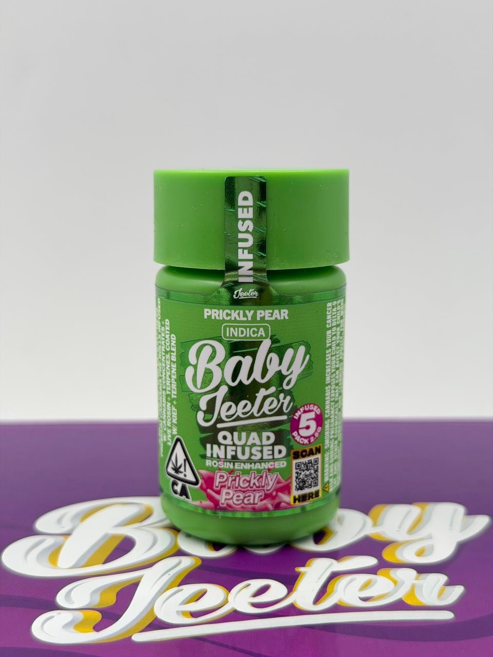 Baby Jeeter Prickly Pear Quad Infused Pre-Rolls — 25 Pack Master Case — Main View Baby Jeeter Prickly Pear Quad Infused Pre-Rolls — 25 Pack Master Case — main product view