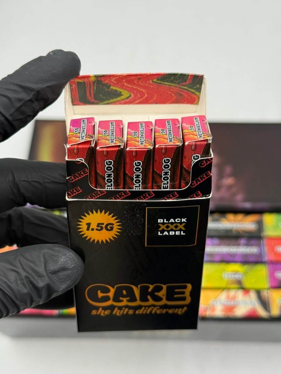 CAKE Watermelon OG 1.5g Five Stack retail box CAKE Watermelon OG 1.5g Five Stack retail box