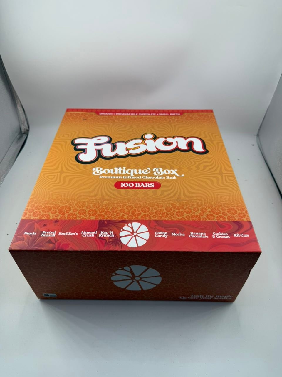 Fusion Boutique Box Premium Infused Chocolate Bars — 100 Bar Assortment — Gallery View 1 Fusion Boutique Box Premium Infused Chocolate Bars — 100 Bar Assortment — gallery view 1