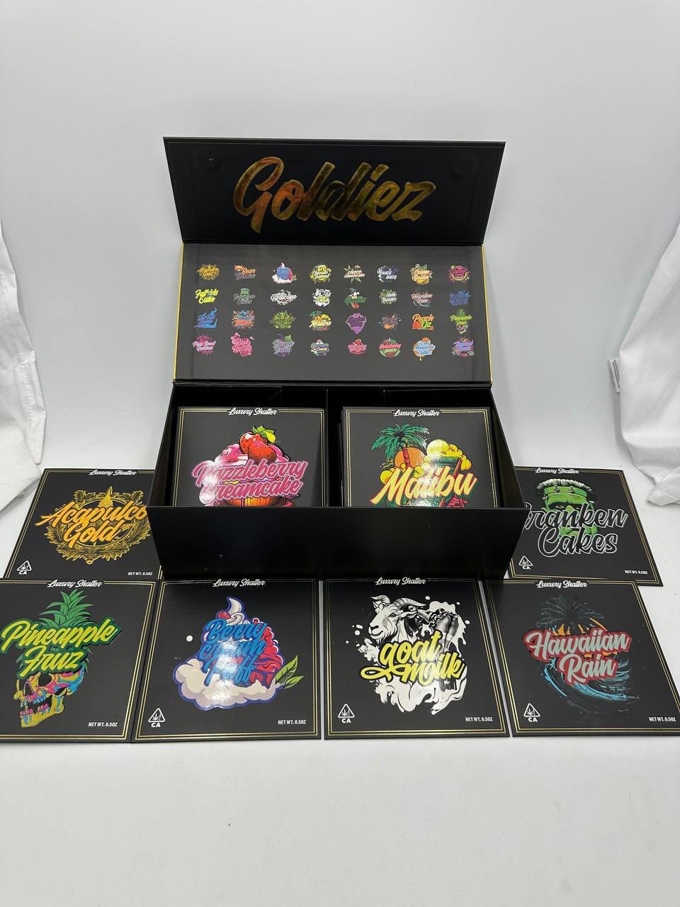 Goldiez Luxury Shatter — 1LB 32-Pack Master Box — Main View Goldiez Luxury Shatter — 1LB 32-Pack Master Box — main product view