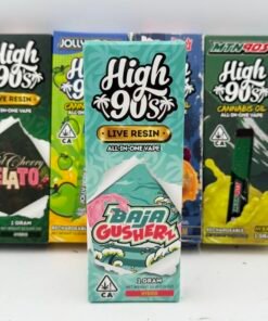 High 90s Baja Gusherz Live Resin 1G — retail box front