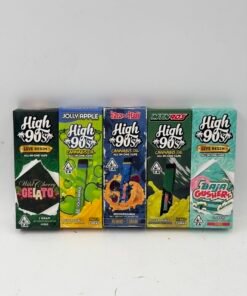 High 90s Baja Gusherz Live Resin 1G — five-profile package group