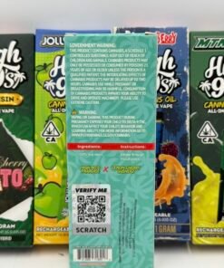 High 90s Baja Gusherz Live Resin 1G — retail box back and verification panel