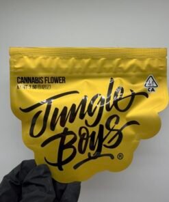 Jungle Boys 20 Year Anniversary gold mylar flower bags in bulk cases