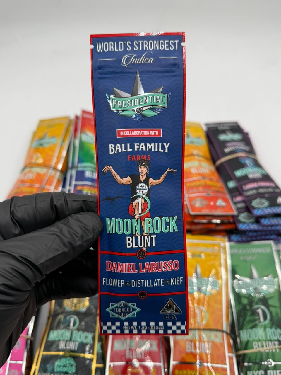Presidential Daniel LaRusso Moon Rock Blunt 1.5g Presidential x Ball Family Farms Daniel LaRusso 1.5g Moon Rock Blunt package