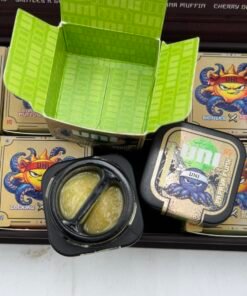 UNI Caviar Skittles x Banana Muffin dual-chamber rosin container open
