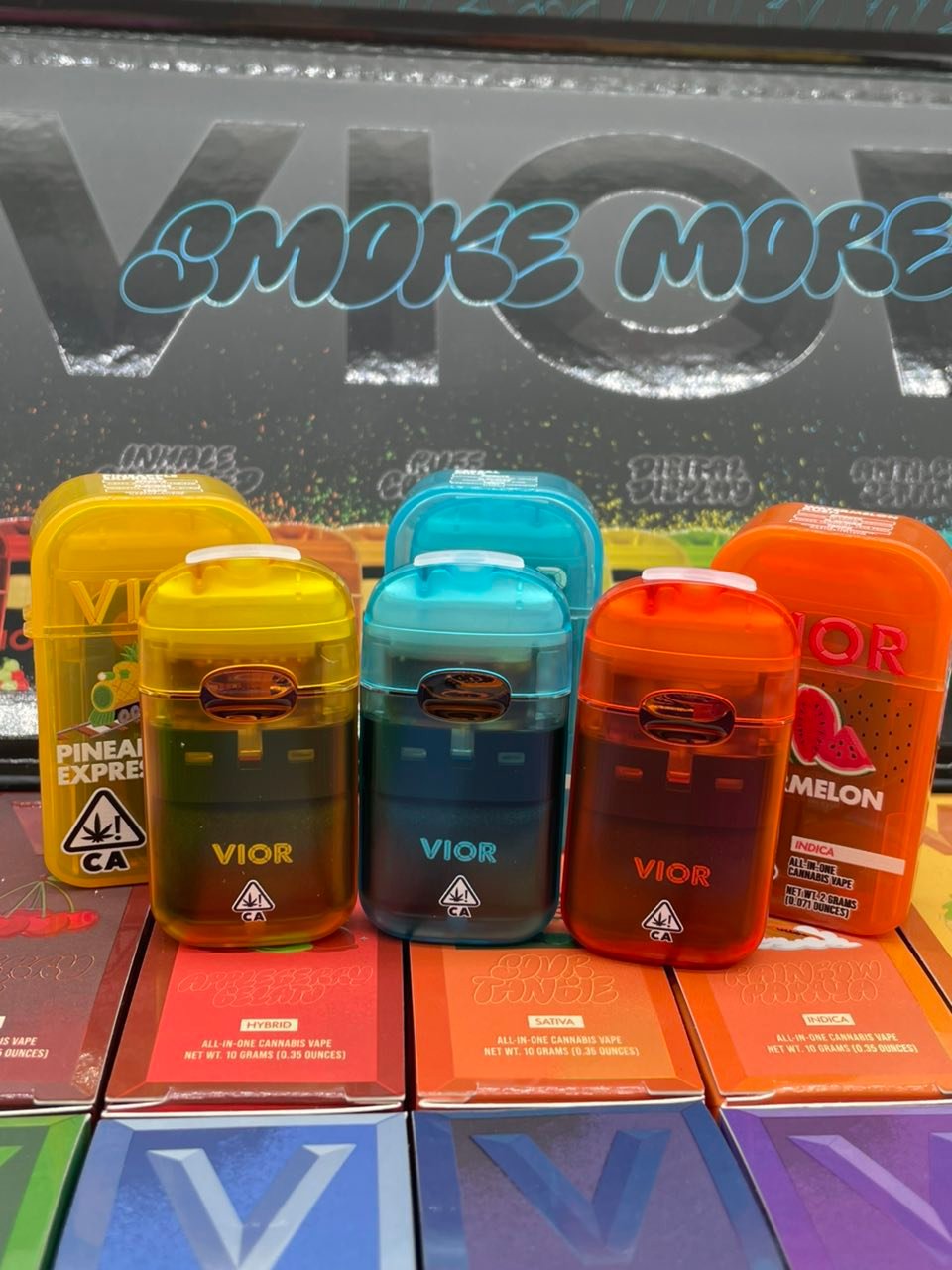 VIOR 2G Disposable Vape — Three Translucent Devices VIOR 2G Disposable Vape — three translucent devices
