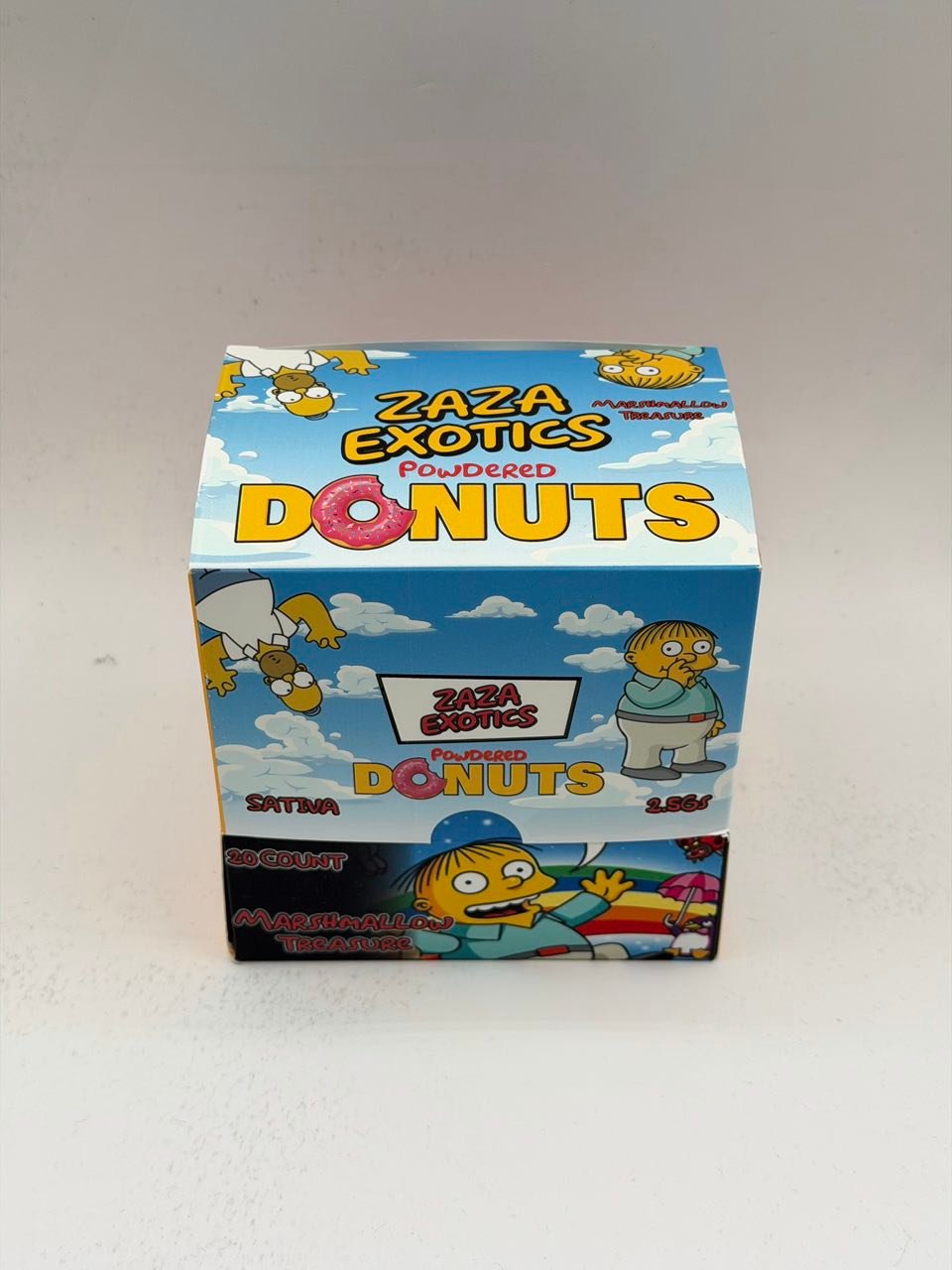 Zaza Exotics Powdered Donuts Marshmallow Treasure — Powdered Donuts 20-Count Box Zaza Exotics Powdered Donuts Marshmallow Treasure — Powdered Donuts 20-count box
